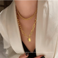 Personalized wild thick chain lock head item for women simple multi-layer retro necklace sweater chain